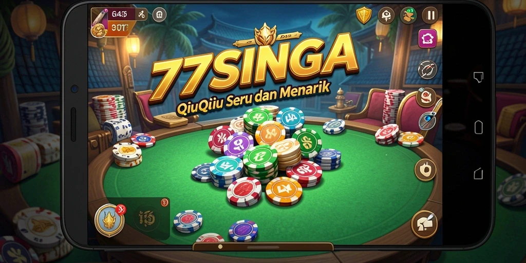 Screenshot utama 77SINGA menampilkan gameplay QiuQiu yang seru.