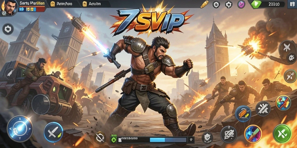 Screenshot gameplay 7SVIP menampilkan aksi bertempur yang intens dan seru.