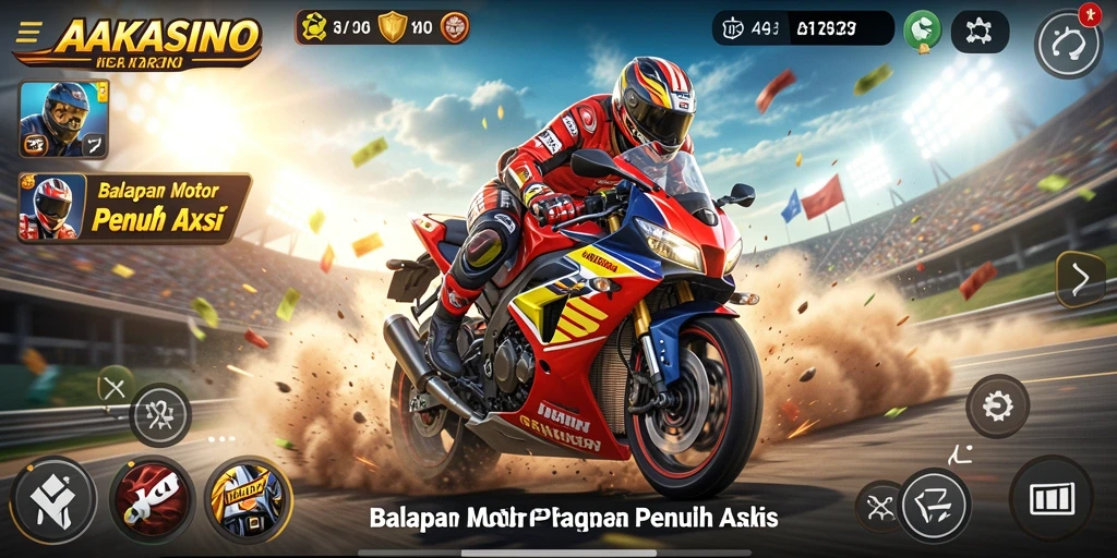 Tampilan penuh aksi balapan motor di AAKASINO.