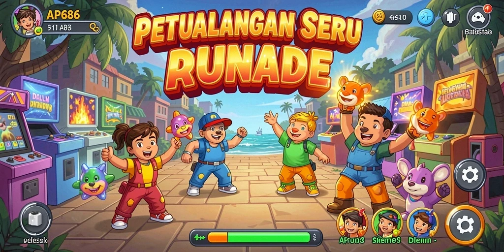 Screenshot gameplay AP686 yang menunjukkan aksi seru dan tantangan Arcade.