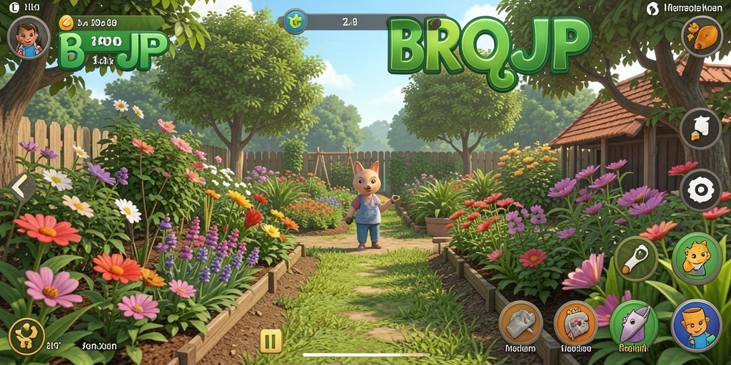 Screenshot BROJP menampilkan gameplay seru dalam berkebun.