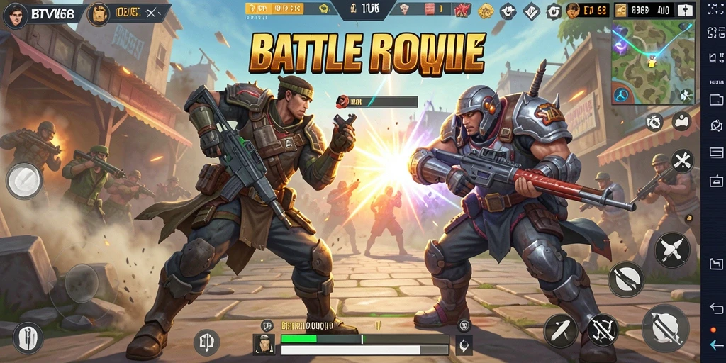 Screenshot gameplay BTV168 menampilkan aksi seru dalam pertandingan Battle Royale.