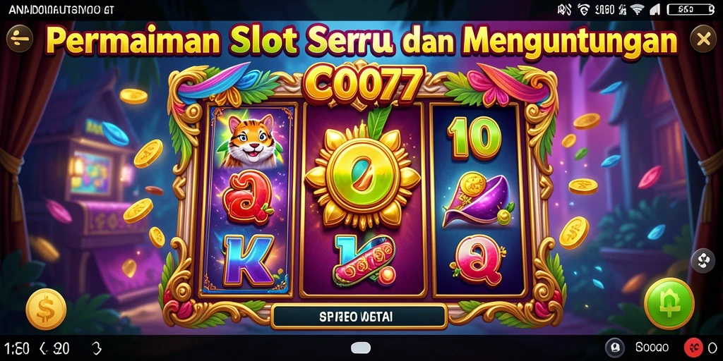 Screenshot C0077 menunjukkan tampilan gameplay Slot yang menarik dan penuh warna.