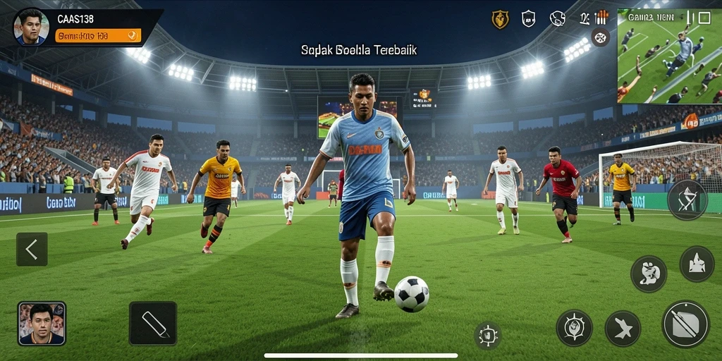 Tampilan gameplay CADAS138 yang menampilkan aksi sepak bola intens.
