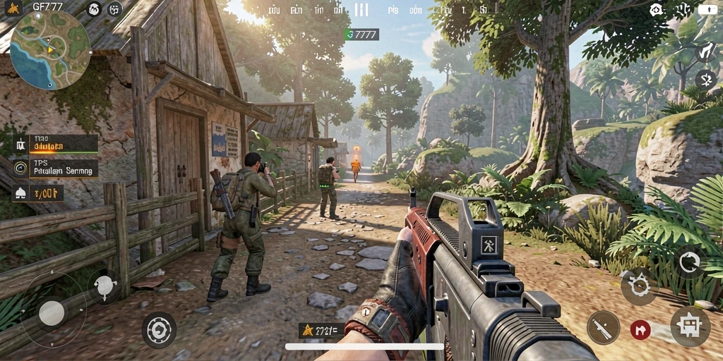 Tampilan gameplay seru dalam GF777 yang penuh aksi.