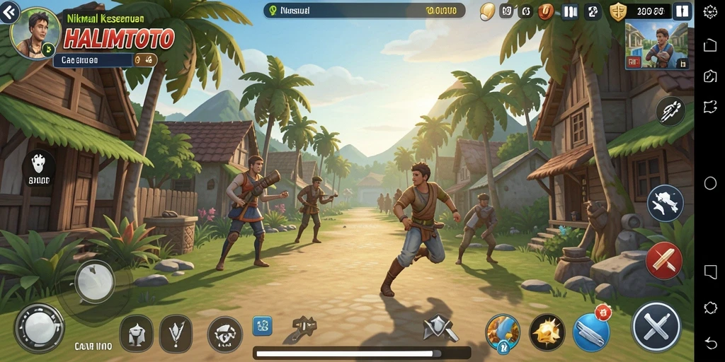 Tangkapan layar menunjukkan aksi seru dalam game Casual HALIMTOTO.