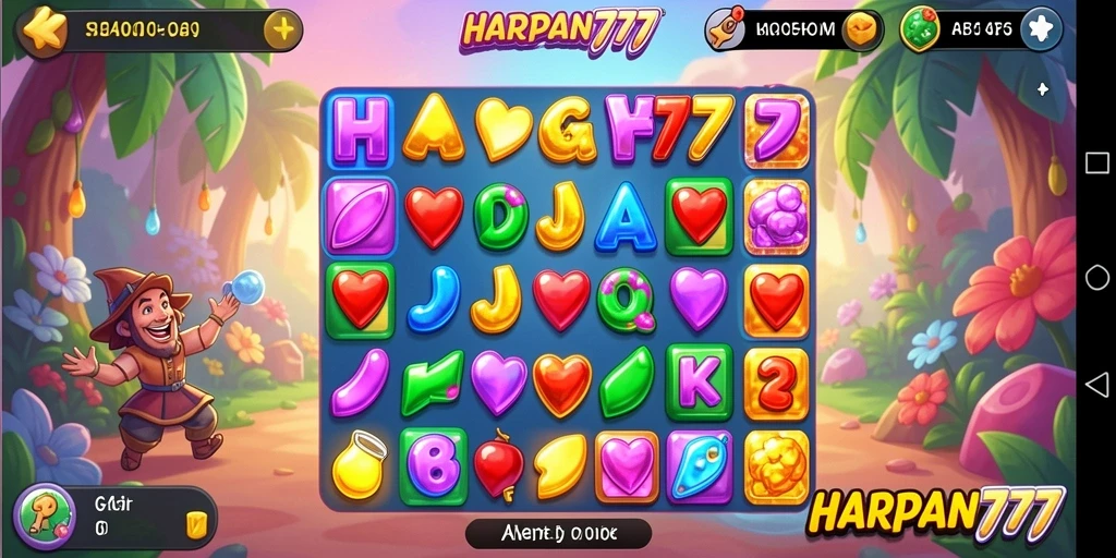 Tangkapan layar gameplay HARAPAN777 menampilkan aksi mencocokkan kelereng berwarna.