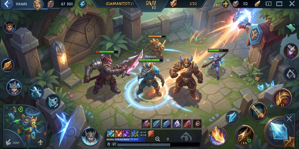 Screenshot gameplay menampilkan pertarungan seru dalam IDAMANTOTO.