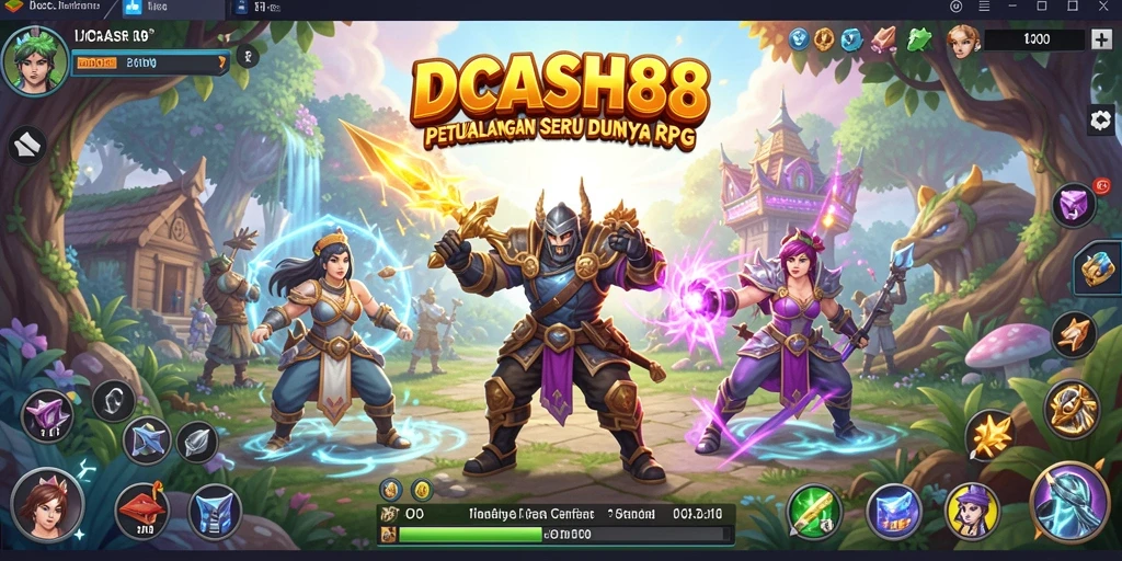Menampilkan aksi seru dari gameplay RPG IDCASH88.
