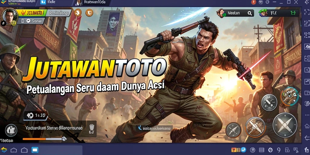 Screenshot JUTAWANTOTO menampilkan aksi seru dan karakter yang dinamis.