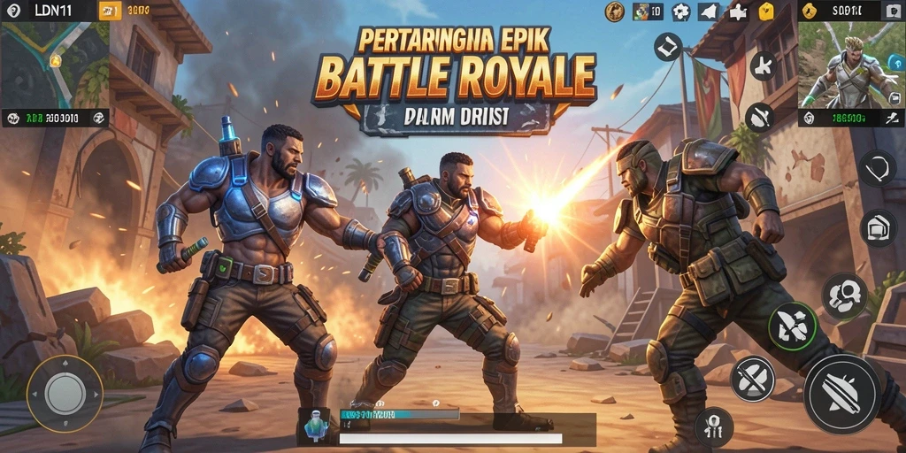 Gameplay LDN11 yang mendebarkan dalam pertempuran Battle Royale.