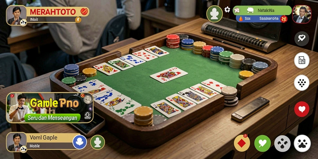 Tampilan gameplay Gaple yang seru dan interaktif di MERAHTOTO.