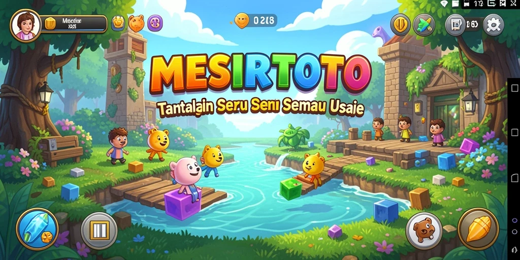 Tampilan gameplay seru dari MESIRTOTO yang penuh warna.