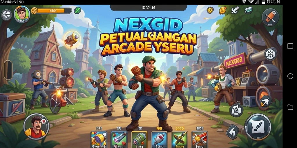 Tampilan gameplay seru dan dinamis NEXGID yang menghibur.