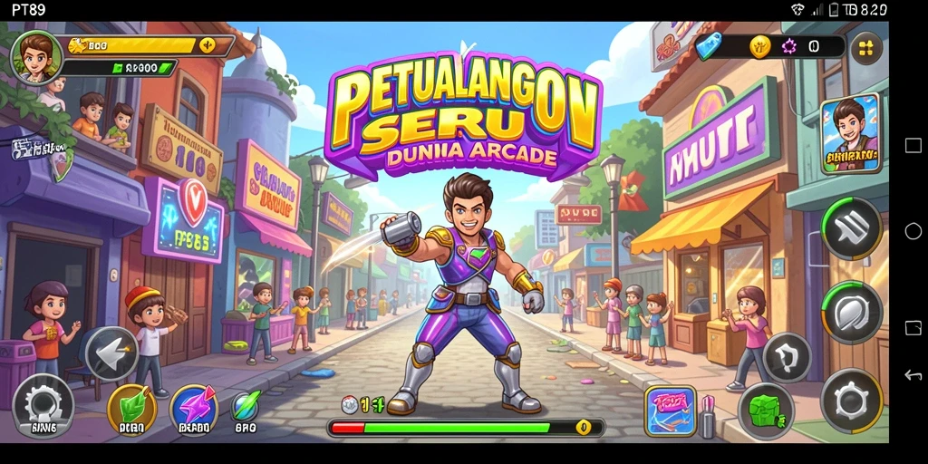 Tampilan gameplay PT89 yang mengasyikkan dan penuh warna.
