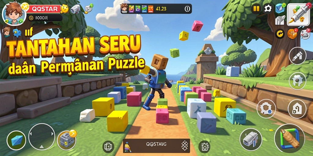 Screenshot gameplay puzzle yang menantang dan seru.