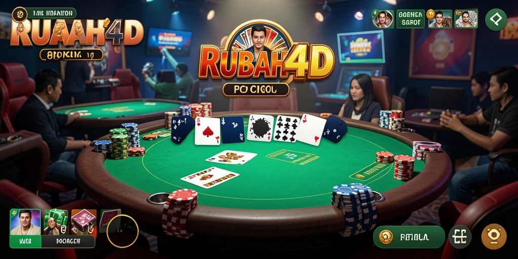 Screenshot gameplay RUBAH4D menampilkan aksi poker yang seru dan kompetitif.