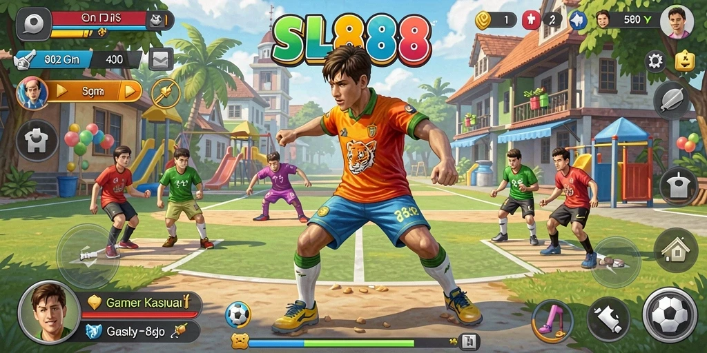 Tampilan gameplay SL888 yang menarik dan penuh warna.
