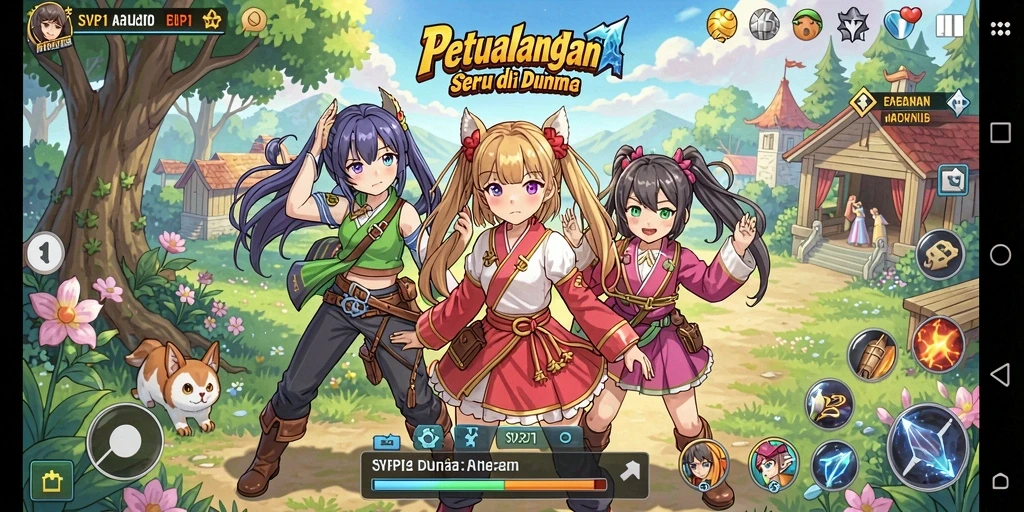 Tampilan gameplay petualangan seru dalam SVIP1.