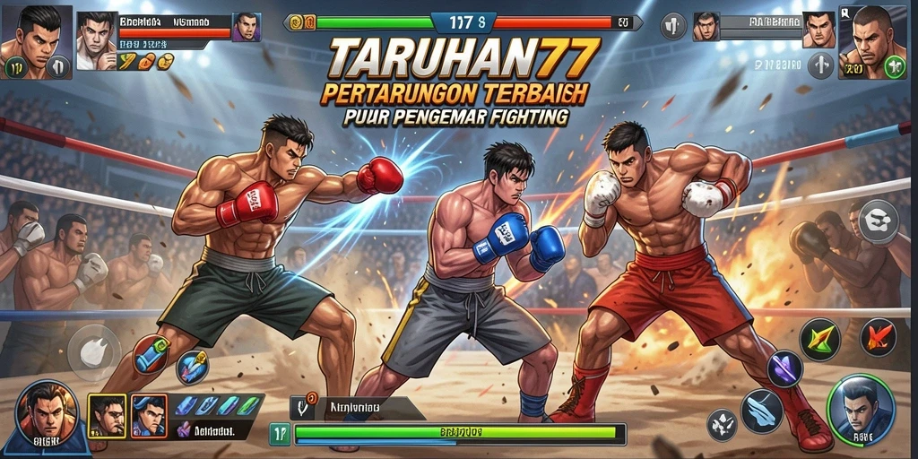 Tangkapan layar TARUHAN77 menunjukkan aksi seru dalam pertarungan Fighting.