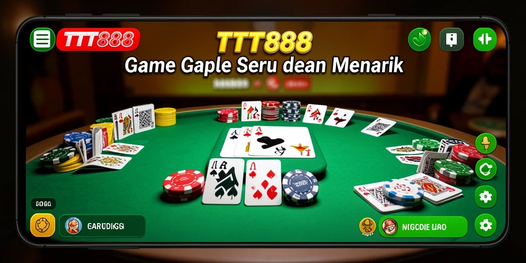 Gameplay TTT888 menunjukkan keseruan permainan Gaple yang menantang.