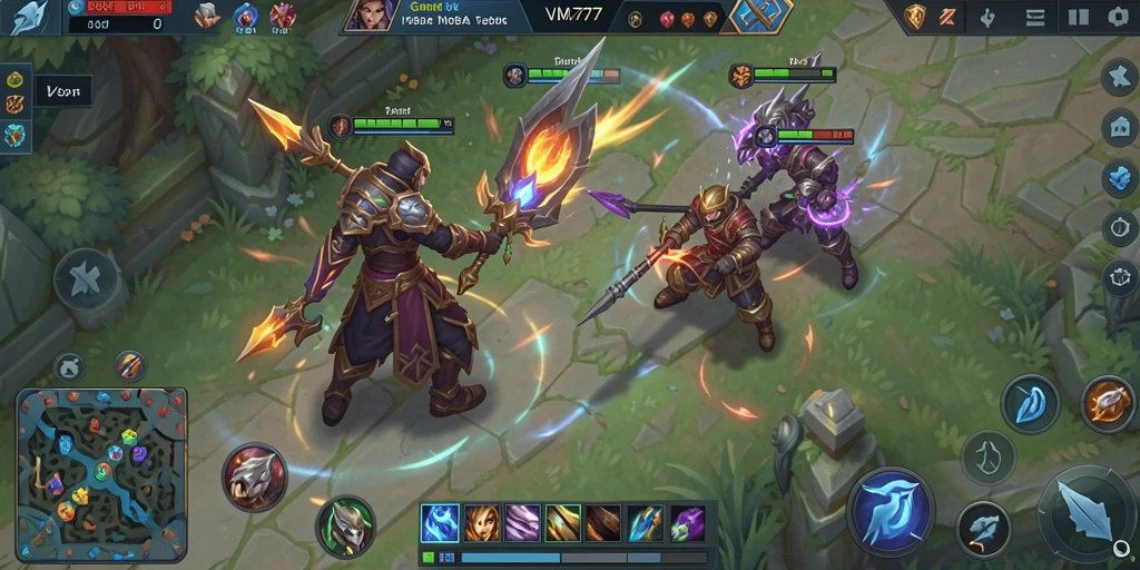Tangkapan layar utama dari gameplay MOBA yang mendebarkan.