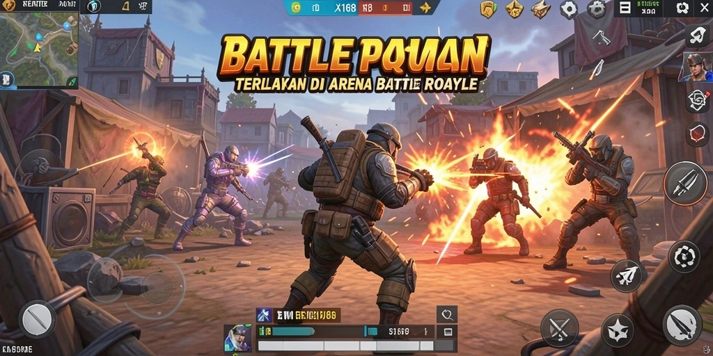 Gameplay intens dan menegangkan di X168 dalam arena Battle Royale.